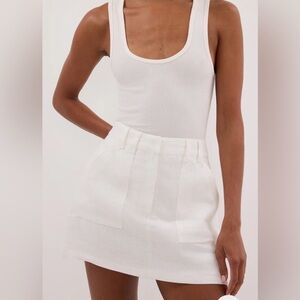 DISSH Eva White Linen Mini Skort